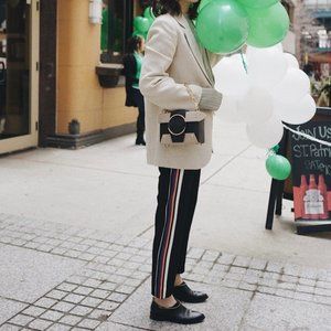 & other stories high waist side stripe ankle pants